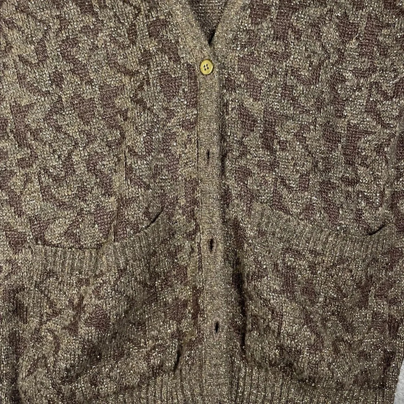 Diane VonFurstenberg Cardigan Womens M/L Vintage Shimmer Metallic Holiday Warm - Picture 4 of 9
